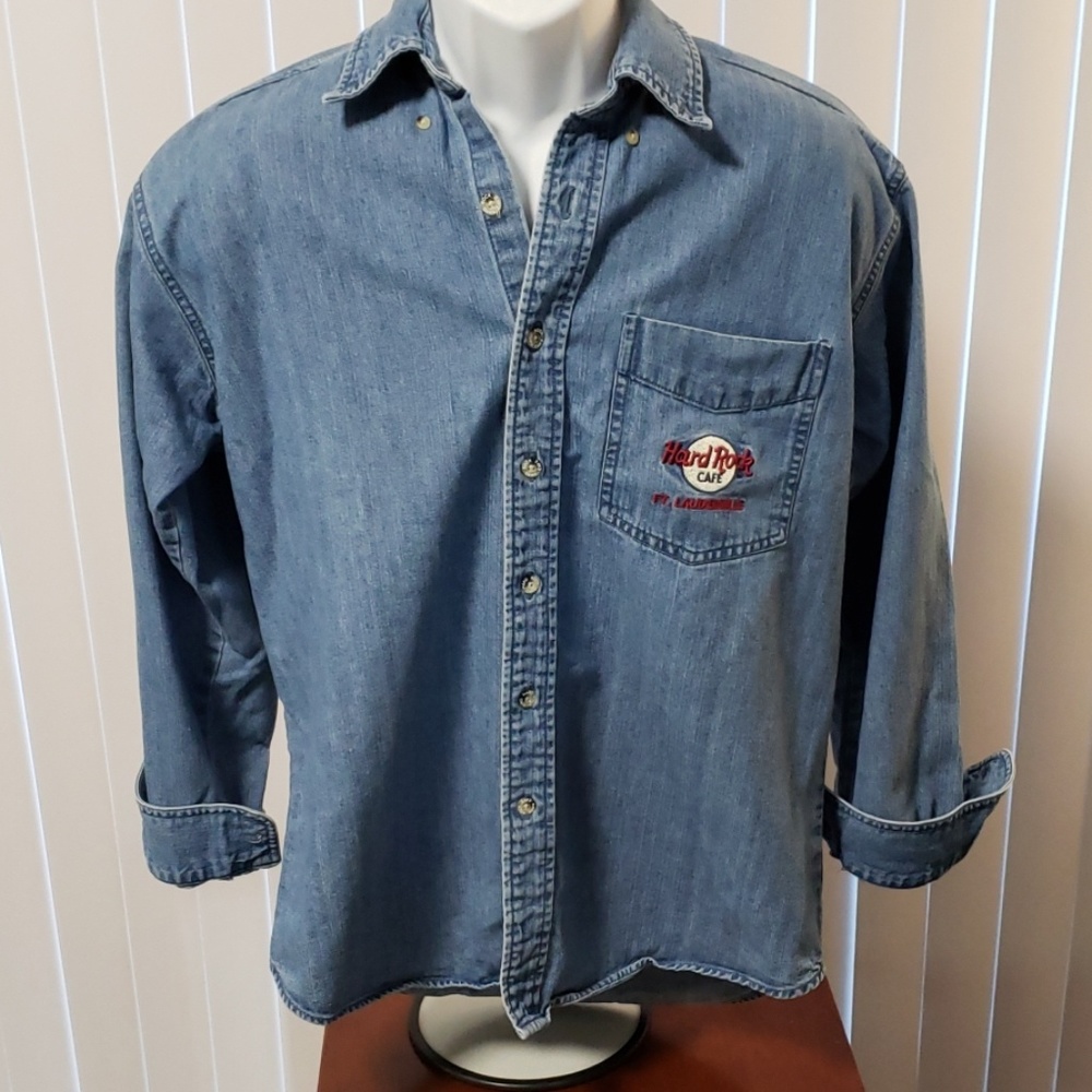 Hard Rock Cafe - Ft. Lauderdale Denim Shirt - Sz S